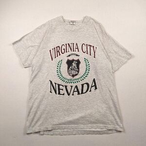 Vintage Virginia City Nevada Gold Panning Retro 90s Grey T-shirt XL